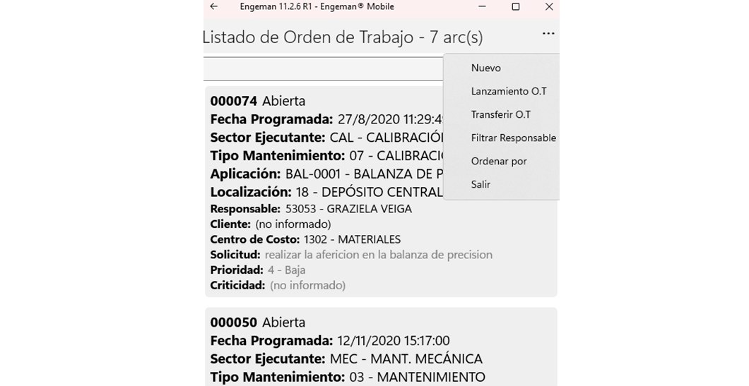 gestion de ordenes de trabajo 1 - Módulo Móvil